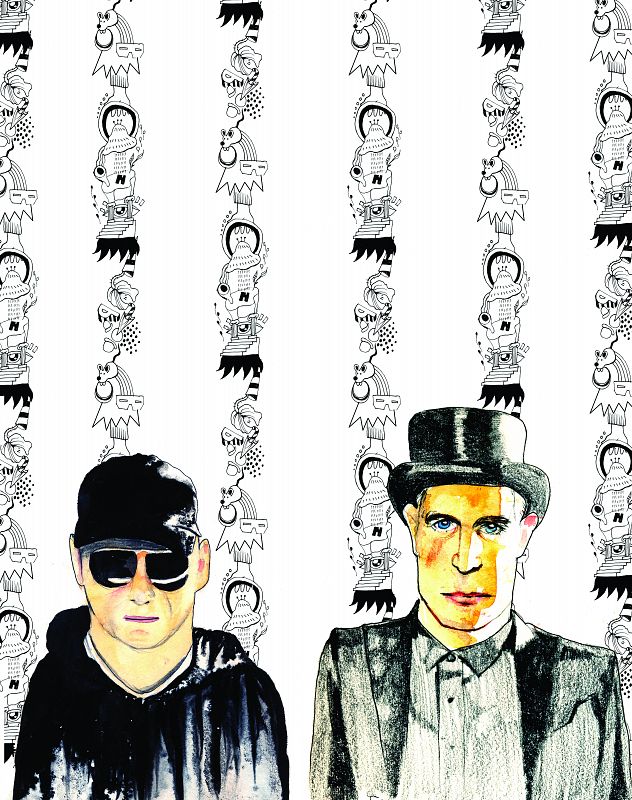 Dibujo descartado para Rolling Stone de Pet Shop Boys