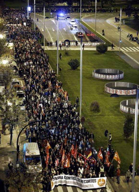 MANIFESTACIÓN EN PAMPLONA CON MOTIVO DE LA HUELGA GENERAL