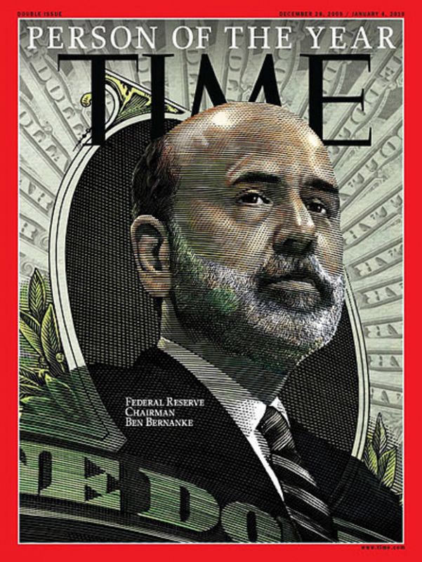 El presidente de la Reserva Federal de Estados Unidos, Ben Bernanke, "'Personaje del Año 2009", por su gestión de la crisis financiera y su contribución para que Estados Unidos superara la recesión.