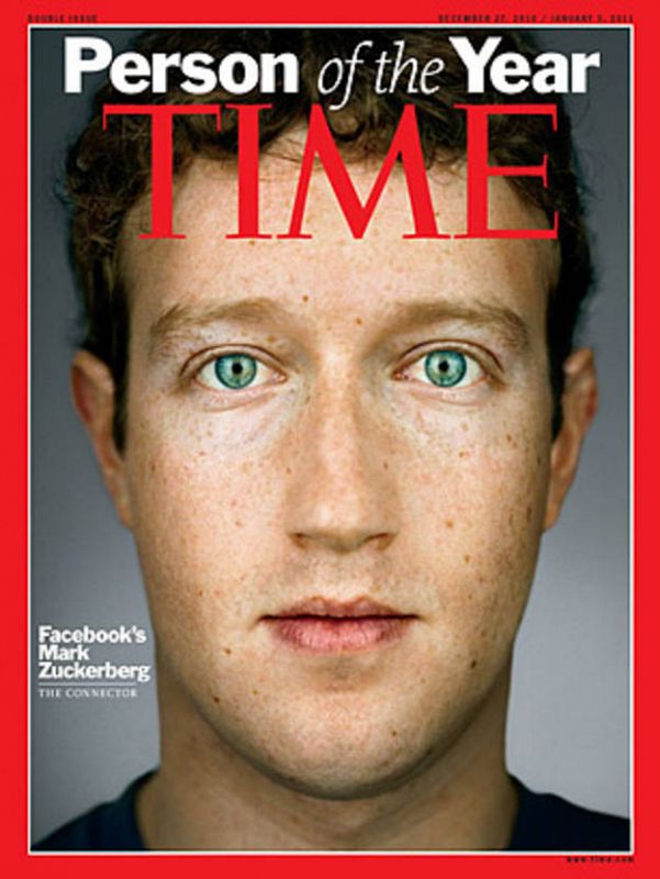 Marc Zuckerberg, fundador de Facebook, fue "Personaje del Año" 2010 por "haber creado un nuevo sistema de intercambio de información y la forma en que todos vivimos nuestras vidas".