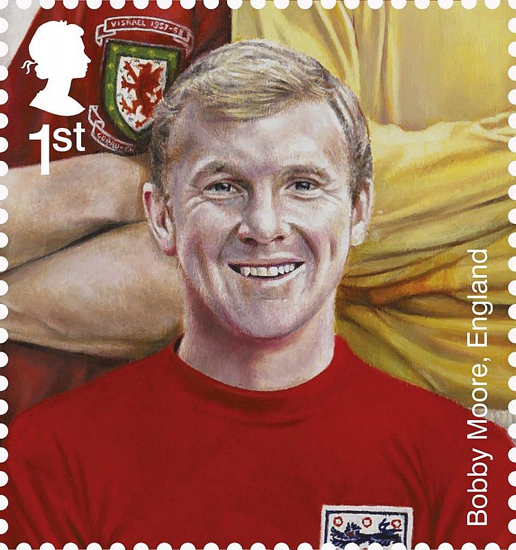 BOBBY MOORE EN LOS SELLOS CONMEMORATIVOS DEL 150 ANIVERSARIO DE LA FEDERACIÓN INGLESA DE FÚTBOL