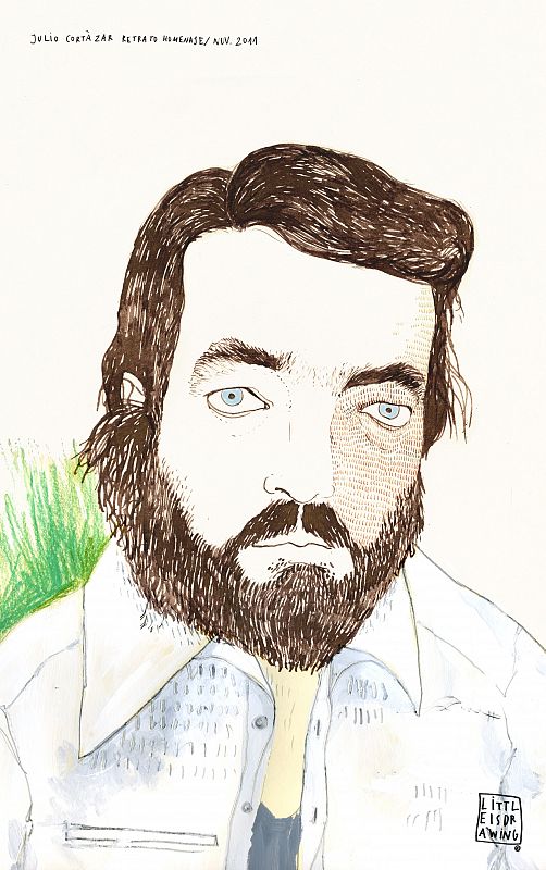 'Tributo a Julio Cortázar', de Carla Fuentes (Littleisdrawing)