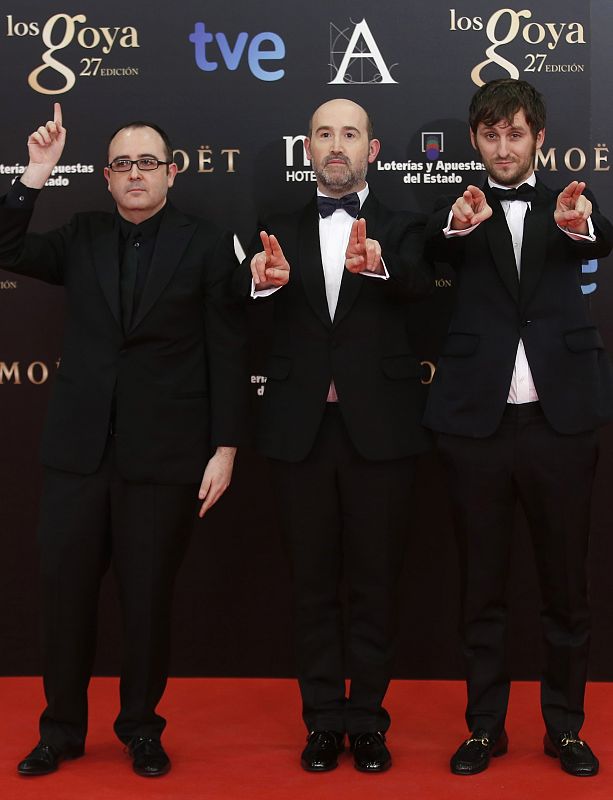 Carlos Areces, Javier Cámara, Raul Arévalo han hecho las delicias de los fotógrafos sobre la alfombra roja y se han prestado a todo tipo de bromas.