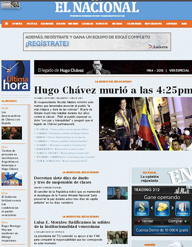 MUERE HUGO CHÁVEZ