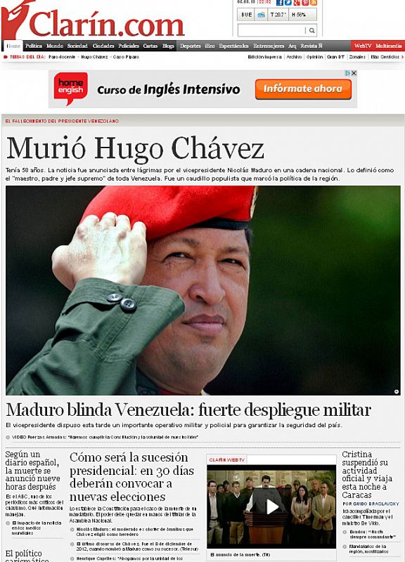 MUERE HUGO CHÁVEZ