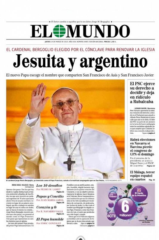 ELECCIÓN JORGE BERGOGLIO NUEVO PAPA FRANCISCO I