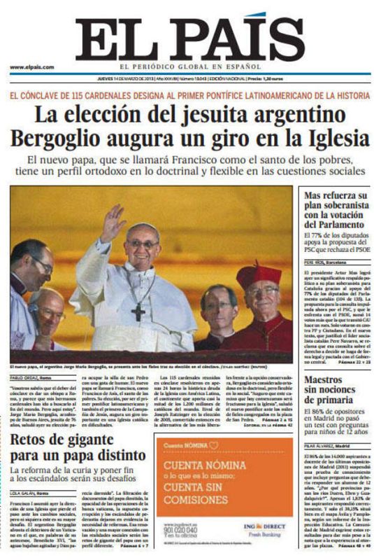 ELECCIÓN JORGE BERGOGLIO NUEVO PAPA FRANCISCO I