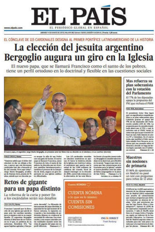 ELECCIÓN JORGE BERGOGLIO NUEVO PAPA FRANCISCO I