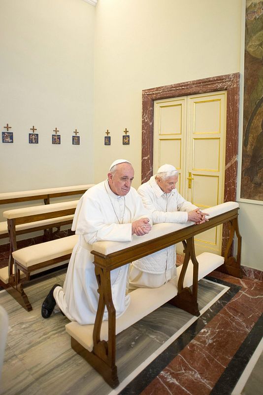 Pope Francis meets Benedict XVI