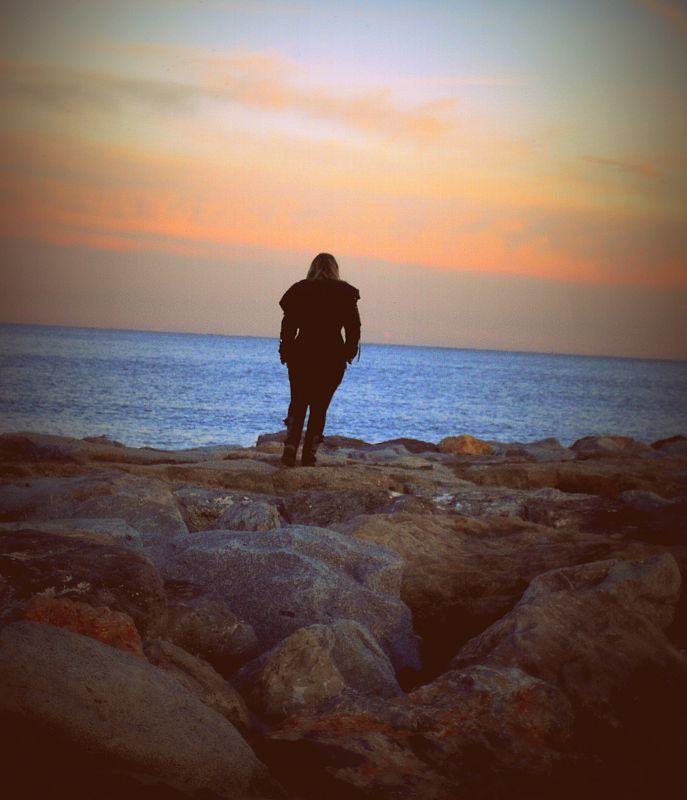 Carla en el atardecer de Barcelona