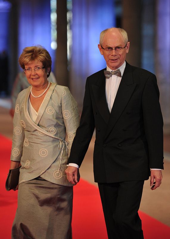 El presidente del Consejo Europeo, Herman Van Rompuy, y su esposa, Geertrui Van Rompuy-Windels