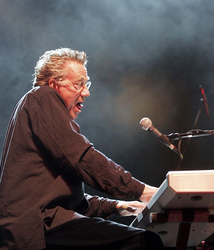 File picture shows Manzarek of the U.S. 60s rock group "The Doors", playing keyboard with his new band "The Doors of the 21st Century" during a performance in Sao Paulo