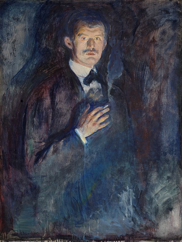 NOR anvendt Selvportrett med sigarett, ENG anvendt Self-Portrait with Cigarette