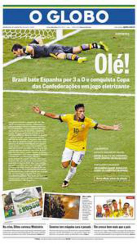 Portada del diario O Globo