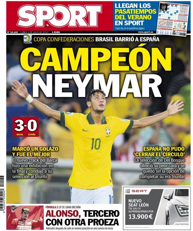 Portada del diario Sport