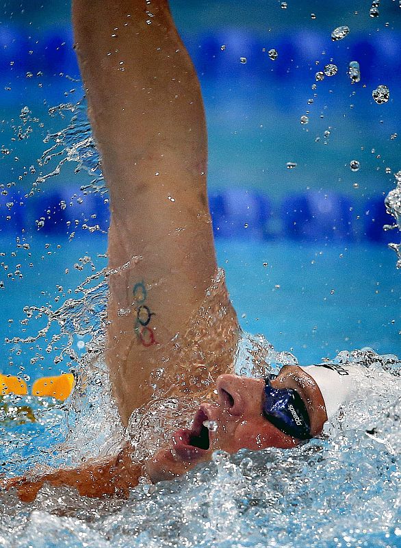 El nadador de Estados Unidos, Ryan Lochte, durante las preliminares de 200M estilos masculinos de los Campeonatos del Mundo.