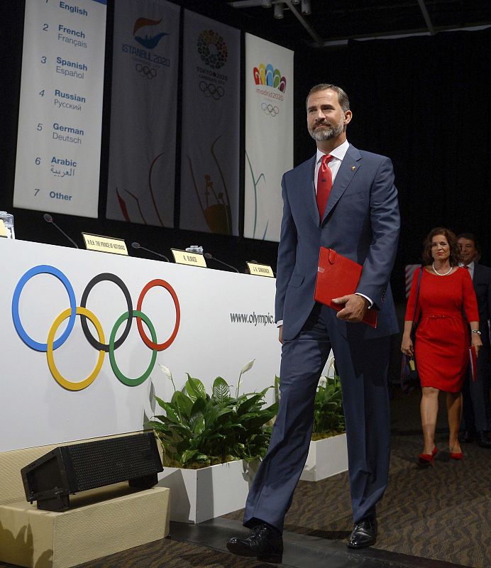 El príncipe Felipe, presidente de honor de Madrid 2020, encabezó la delegación española en su presentación ante el 125º comité del CIOmpic Games, in Buenos Aires