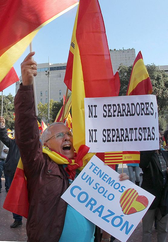 CONCENTRACIÓN CÍVICA CONVOCADA HOY POR LA PLATAFORMA "SOM CATALUNYA, SOMOS ESPAÑA"