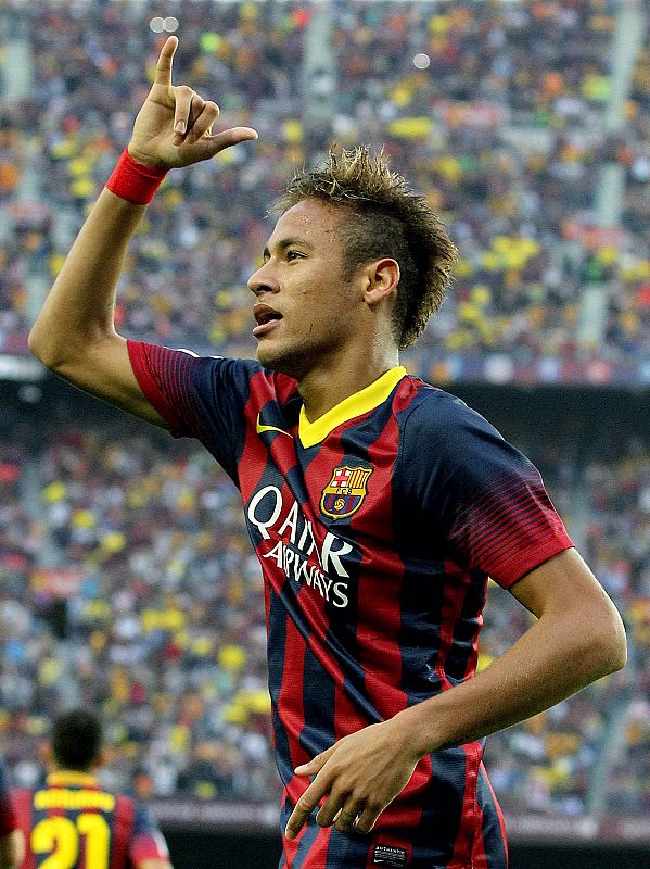 Neymar celebra el gol marcado ante el Real Madrid.