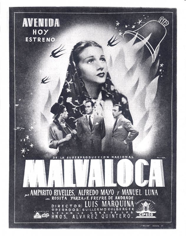 'Malvaloca' (1942), su cuarta película, en la que aparece como Amparito Rivelles.