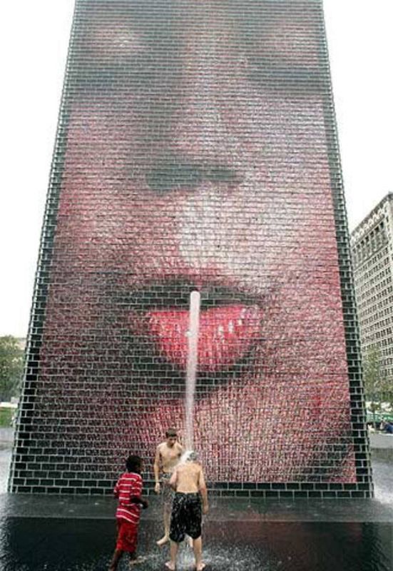 Fuente Crown en Chicago, obra de Plensa