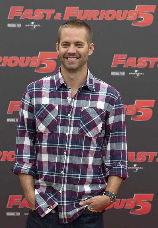 El actor estadounidense Paul Walker durante la presentación de la quinta película de 'Fast & Furious', en Roma, Italia.