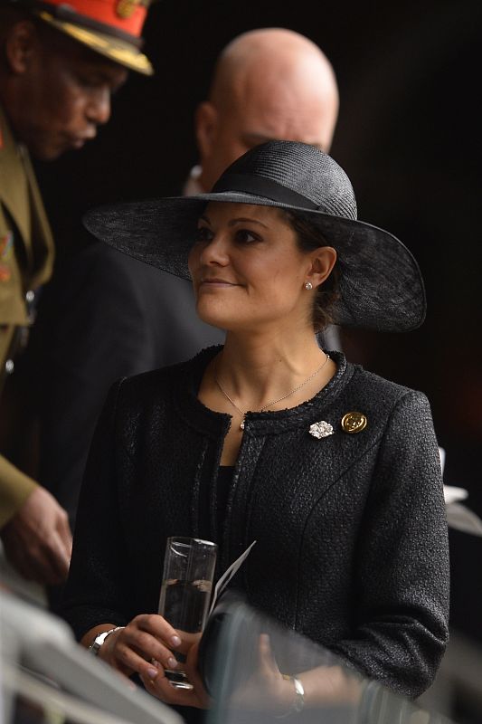 La princesa Victoria de Suecia, entre las personalidades europeas asistentes a la ceremonia homenaje a Mandela.