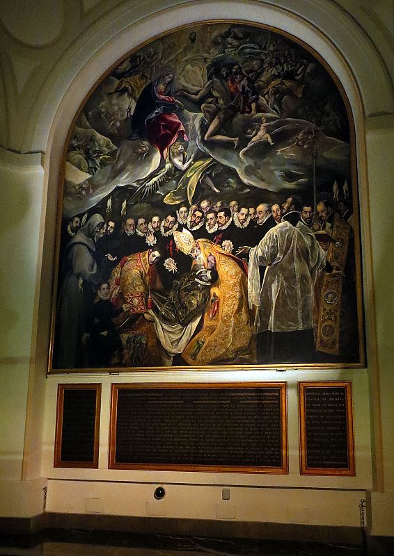 'El entierro del Conde de Orgaz', óleo pintado en estilo manierista por El Greco. En la iglesia de Santo Tomé de Toledo