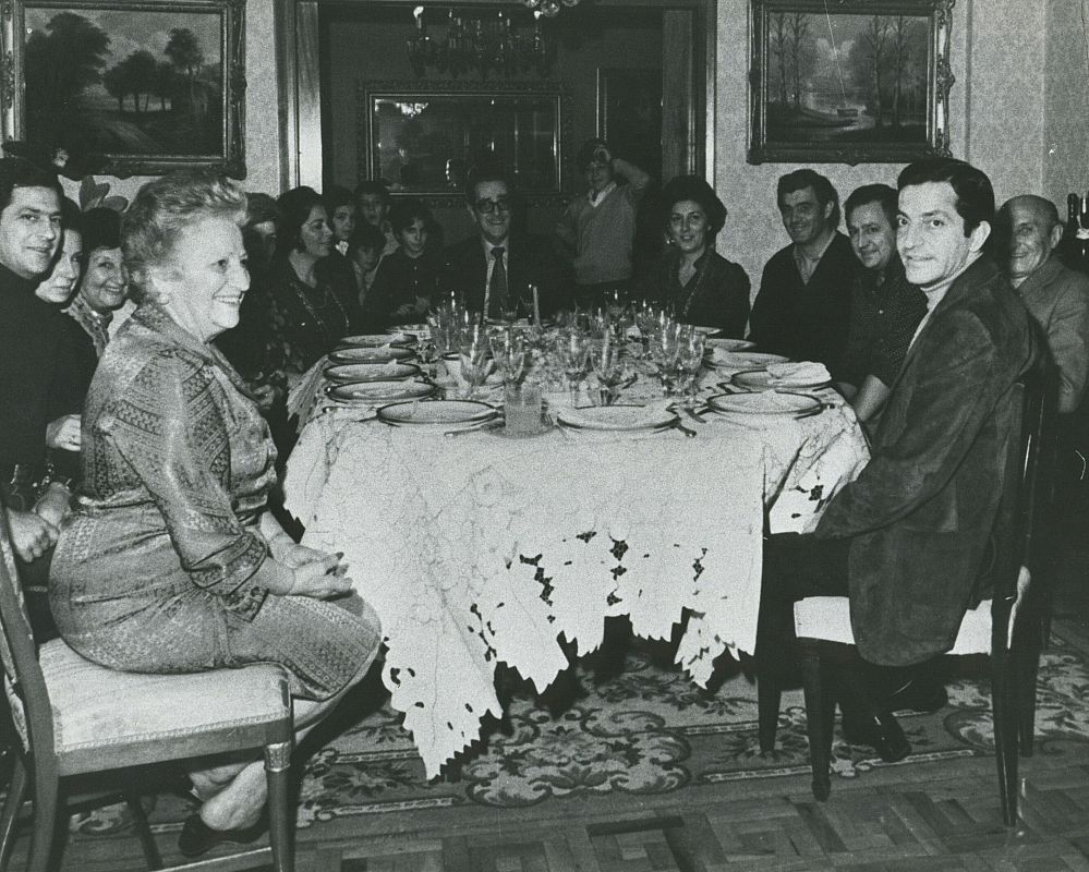 Suárez con su familia en una cena de Nochebuena