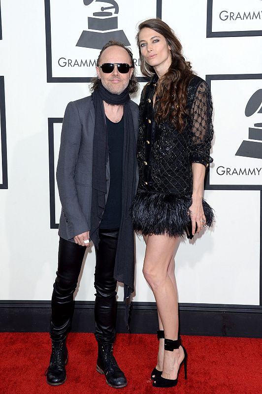 Lars Ulrich y la modelo Jessica Miller también asisten a la gala de los Grammy 2014.