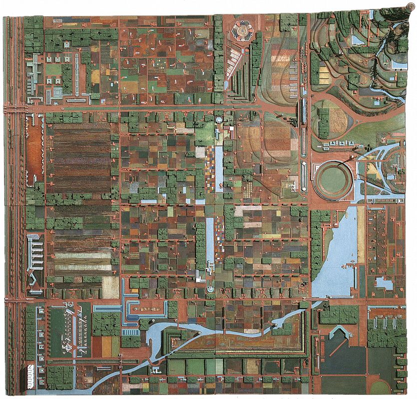 Broadacre City. Proyecto, 1934-35. Maqueta: madera pintada, 152 x 152" (386.1 x 386.1 cm).
