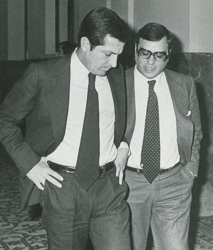 Suárez conversa con Rodolfo Martín Villa