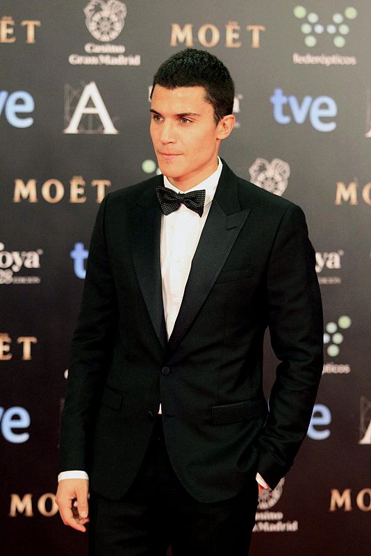 El protagonista de combustión y Alacrán enamorado, Álex González, en la alfombra roja de los Goya 2014.