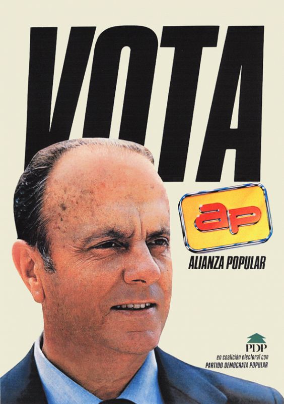 Manuel Fraga en el cartel electoral de Alianza Popular.