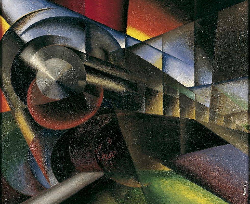 'Tren en movimiento' (Treno in corsa), de Ivo Pannaggi (1922)