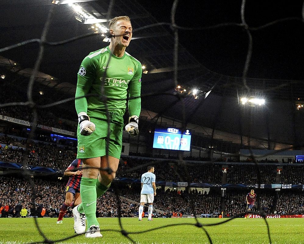 Joe Hart, portero del Manchester City, tras el gol de Lionel Messi.