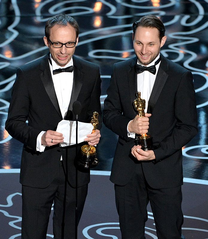 Los cineastas Laurent Witz and Alexandre Espigares recogen a mejor cortometraje animado por  'Mr. Hublot'.