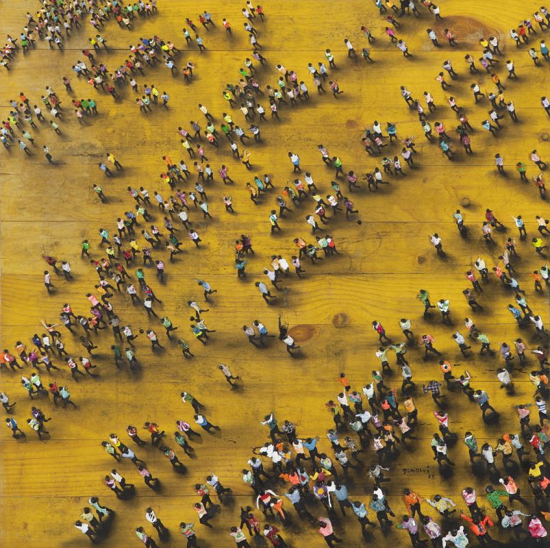 "Divergentes I", 2013acrílico s/ tabla100 x 100 cm