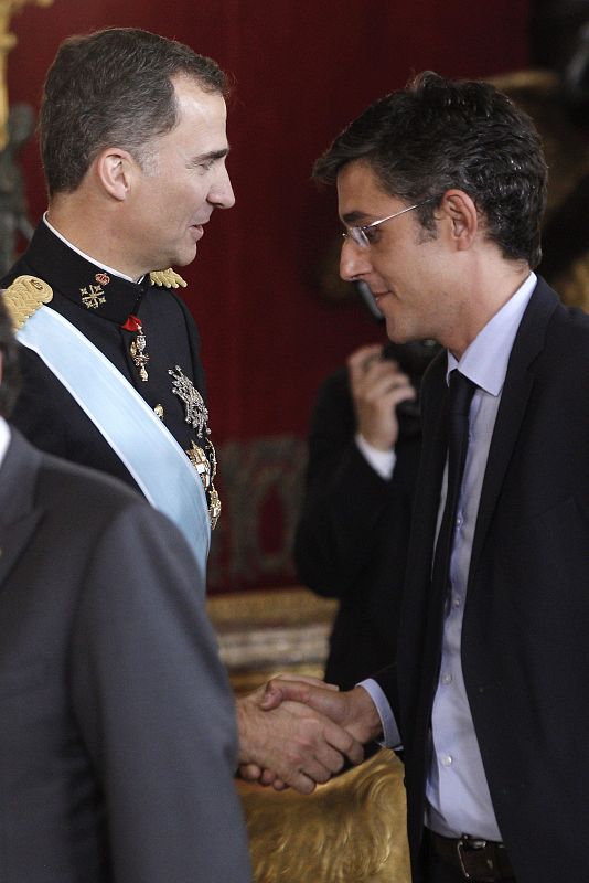 El diputado socialista Eduardo Madina, en la recepción de los reyes.