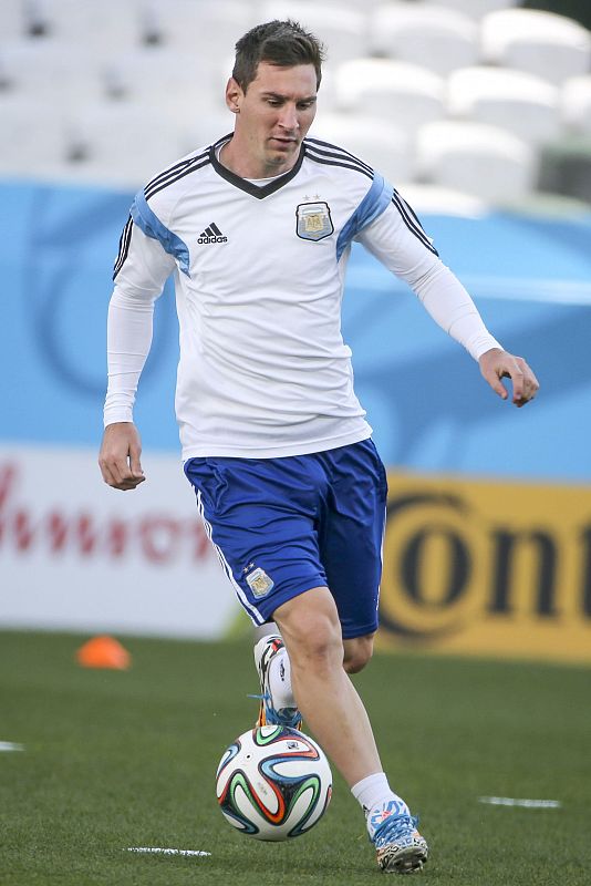 Messi durante el entrenamiento de Argenina.