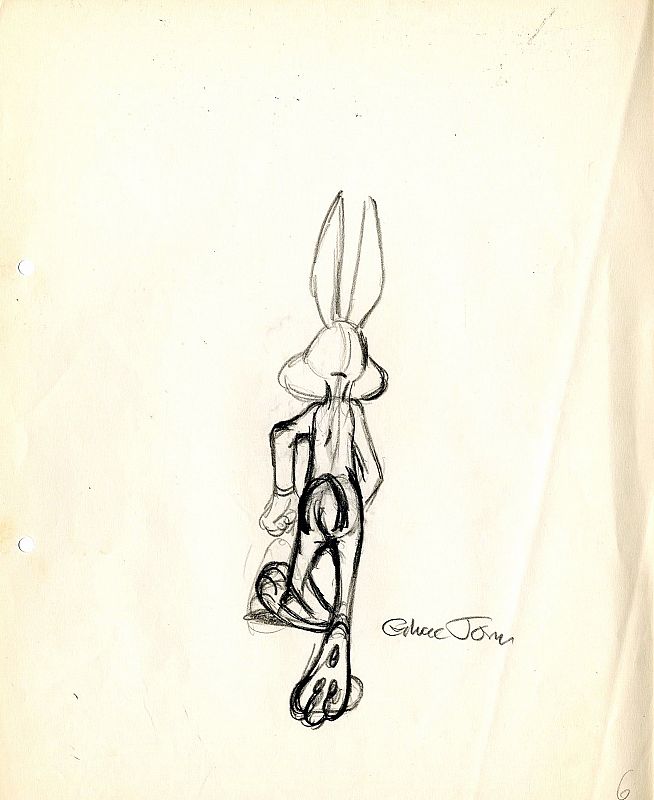 Chuck Jones. Boceto del personaje Bugs Bunny