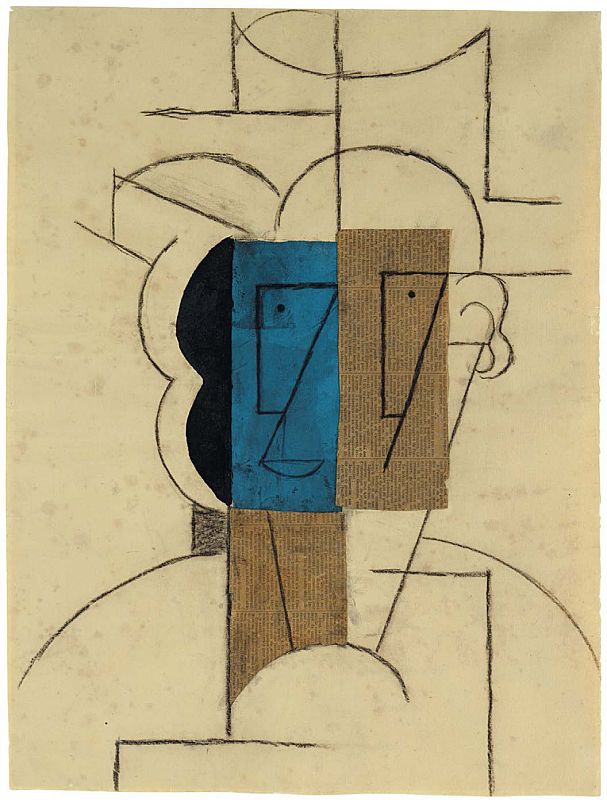 Picasso "Cabeza de hombre con sombrero" (1912)