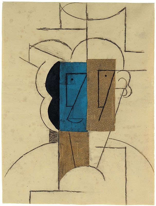 Picasso "Cabeza de hombre con sombrero" (1912)