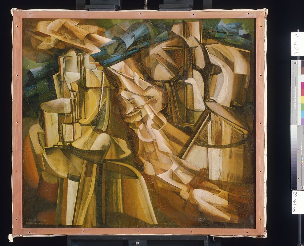 MARCEL DUCHAMP, "El rey y la reina rodeados de desnudos veloces", (1912)