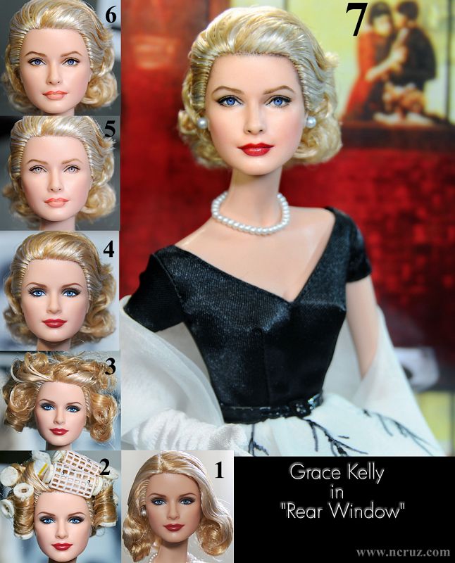 Proceso de customización de Noel Cruz de una muñeca de Grace Kelly  en 'La ventana indiscreta'