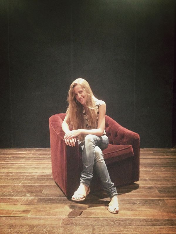 Cristina en el Teatro Real mientras la estábamos entrevistando