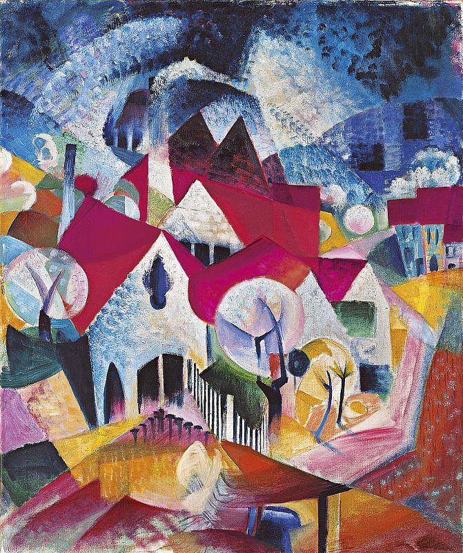 Johannes Itten "Grupo de casas en primavera" (1916