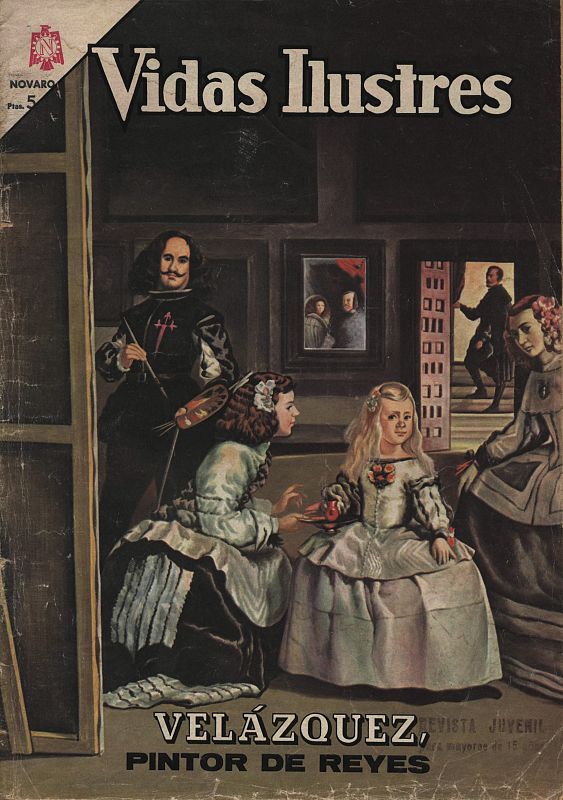 Las meninas (1656-1657) de Diego de Veázqurez en el cómic homónimo de la colección Vidas ilustres (1965) de E.velázquez M.