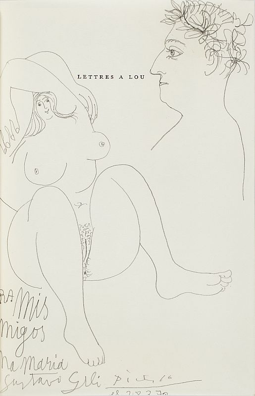 Pablo Picasso "Apollinaire y mujer desnuda", (1970)