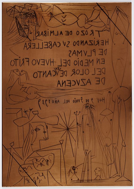 Pablo Picasso, "Trozo de almíbar Frontispicio de El Entierro del Conde deOrgaz", (1939)